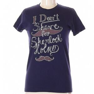 American Apparel Dark Blue Sherlock Holmes Graphic Shirt